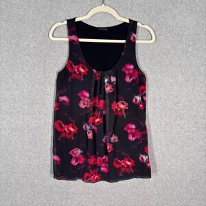 Express Tank Medium Floral Sequin Abstract Flowy 90s Y2K Cami Sheer Coquette